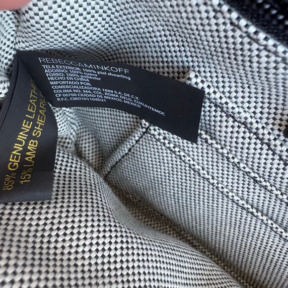 NEW Rebecca Minkoff Blythe Black Leather Shearling Belt Bag Fanny Pack Dog Clip - Picture 13 of 16